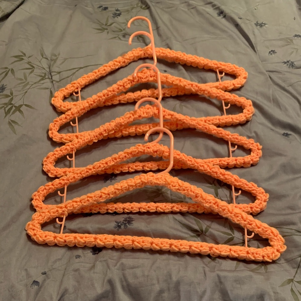 Clothes Hangers Peach New Crochet